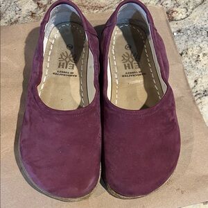 Women's Plum Suede Slip-On Ballet Flats - Comfortable Everyday Style